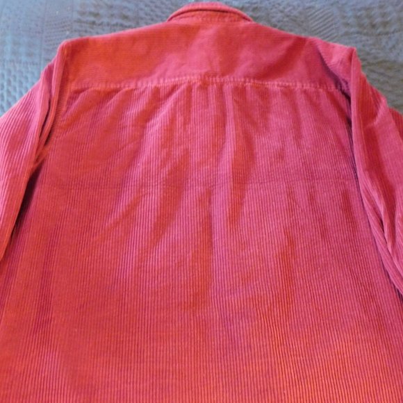 Set of Long Sleeve Burgundy Button Down Shirt with Tan Soft Twill Pants - Picture 3 of 5